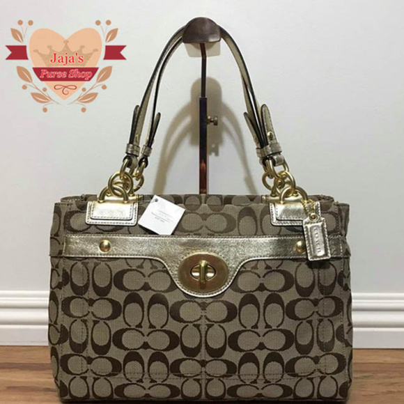 🛎Coach Signature Gold Jacquard Fabric🛎